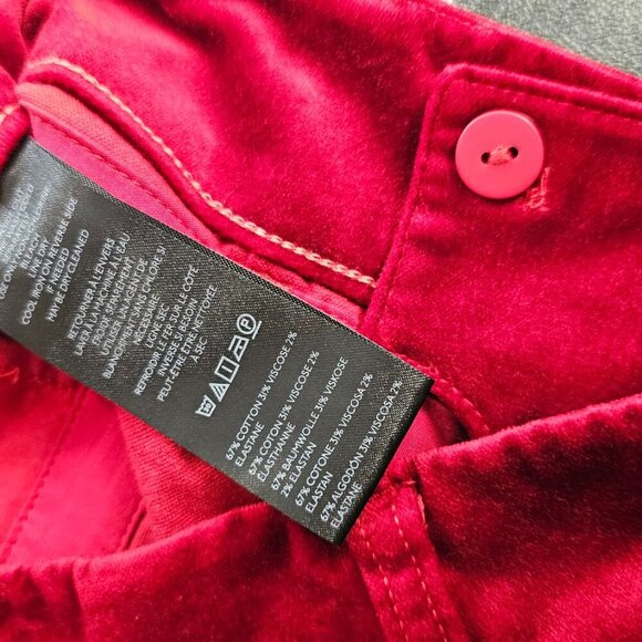 Anthropologie Maeve The Colette Crop Wide Leg Pant, Velvet, Red, Hi-Rise, 25 - Picture 4 of 9